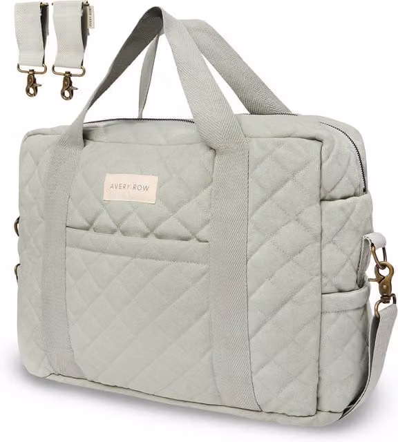 Avery Row Baby Changing Bag with Stroller Clips in Sage Green