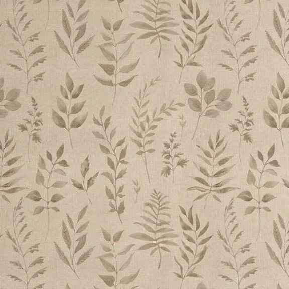 ANTE DECOR Willow Printed Floral Cotton Fabric in Natural Beige