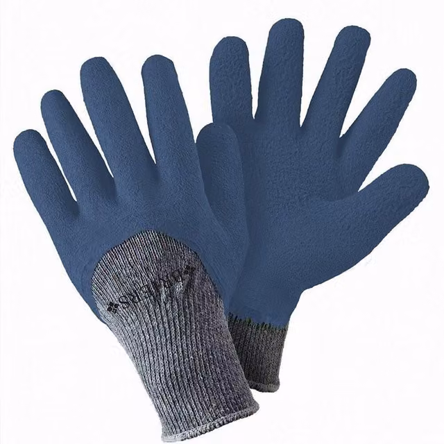 Primrose Twin Pack of Blue Thermal Grip Latex Gardening Gloves, Size 9 – 2