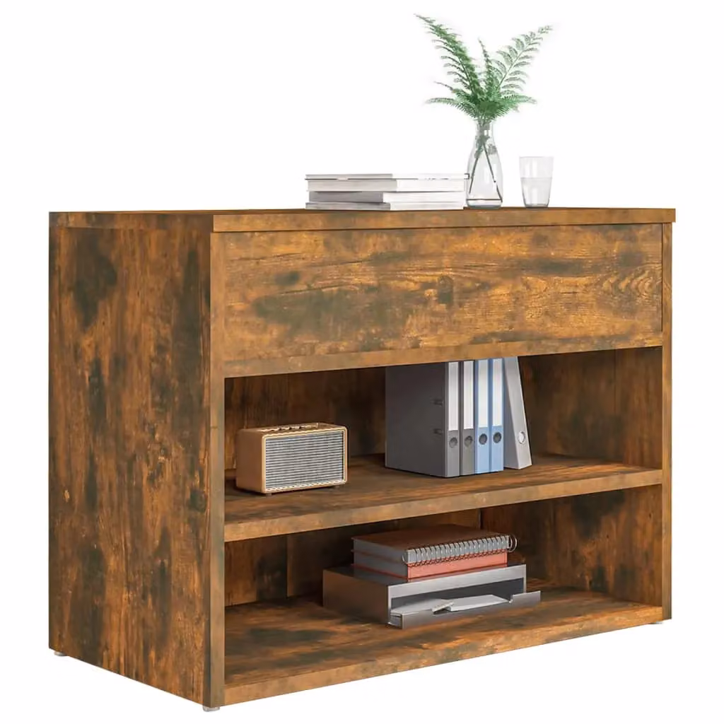 Berkfield Home Shoe Bench in Smoked Oak Brown, W/D/H: 60 x 30 x 45 cm – 3