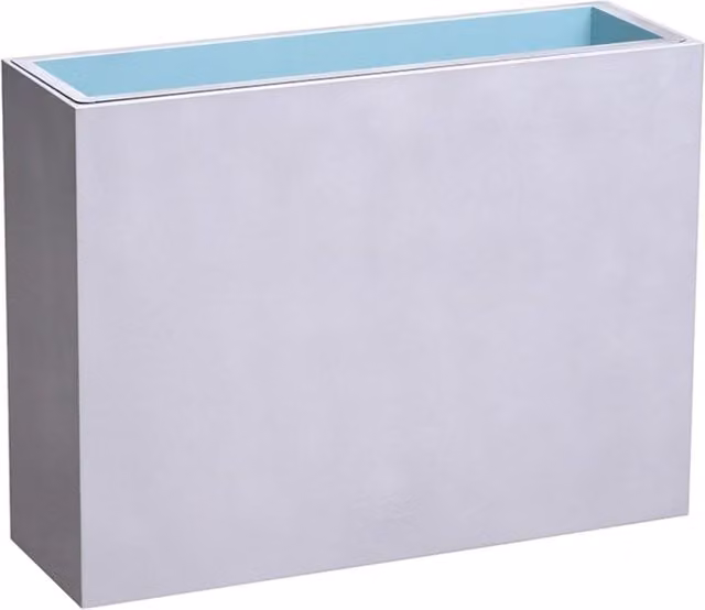 Primrose Large Galvanised Steel Tall Trough Planter with Insert, Silver, Height: 89 cm – 1