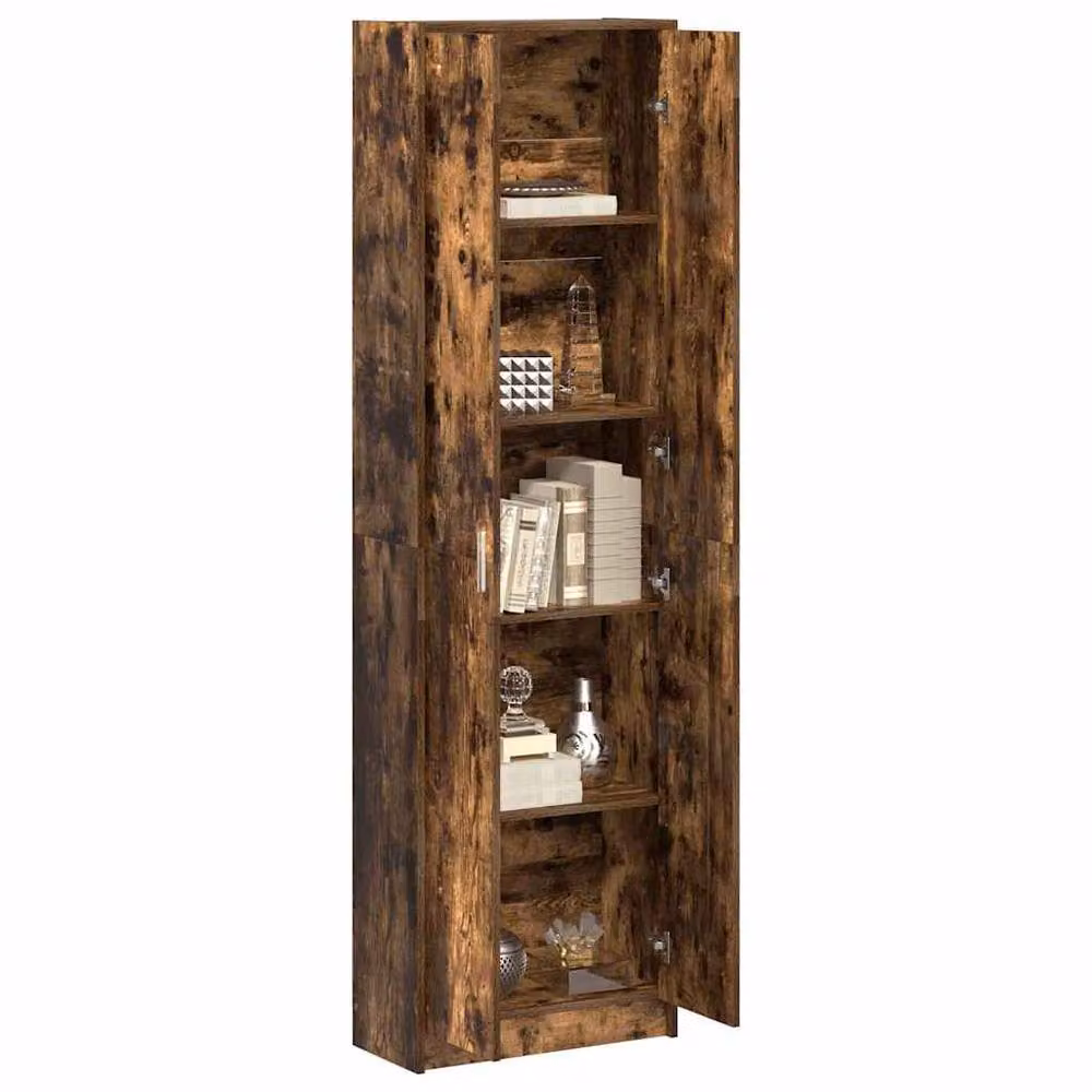 Berkfield Home Modern Smoked Oak Wardrobe in Brown, W/D/H: 55 x 25 x 189 cm – 3
