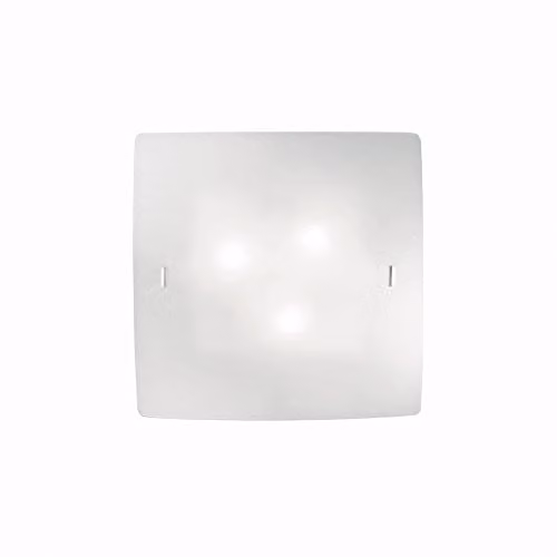 Netlighting Celine 3 Light Medium Square Ceiling Flush Light in White with Glass Shade and E27 Bulb Compatibility, W/D/H: 39.0 x 39.0 x 9.0 cm