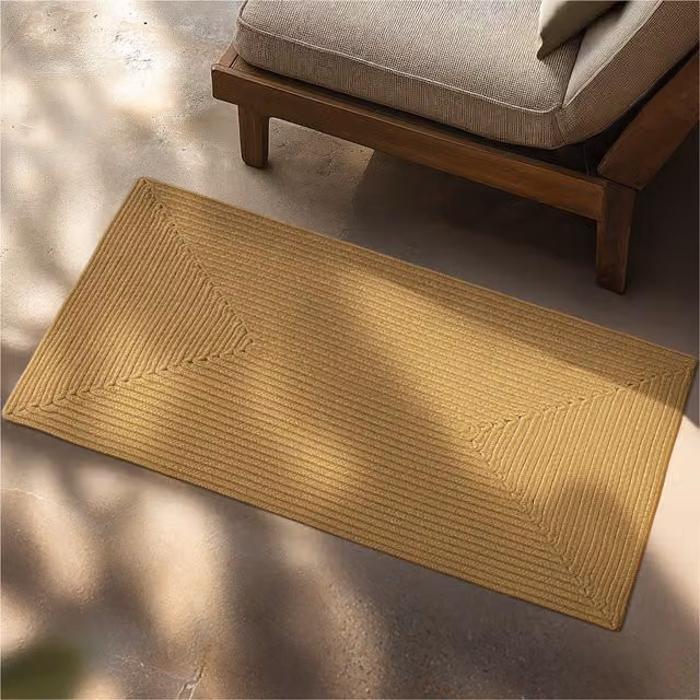 Tectake Rug Raya Round Woven Boho Style Brown Diameter: 100 cm