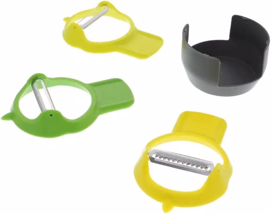 Calitek Set of 3 Stainless Steel Peeler Set with Nesting Design, Yellow/Multicolour – 2
