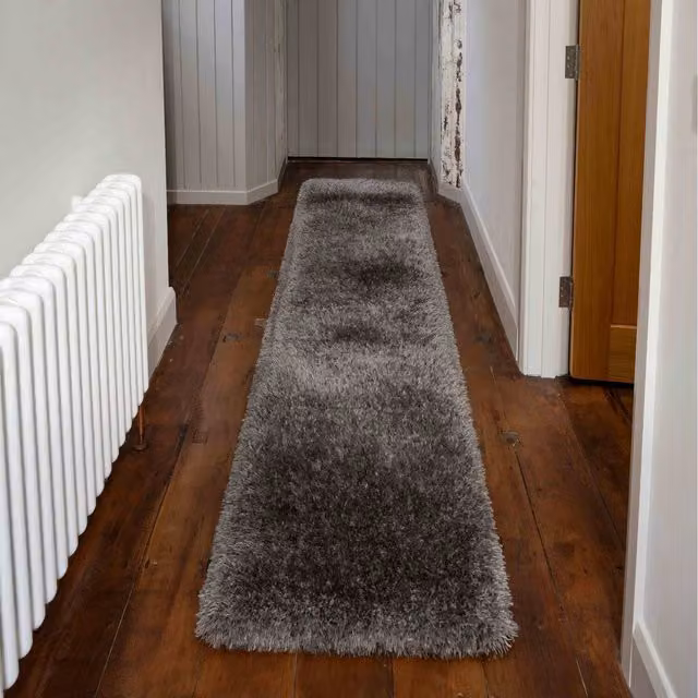 The Rug House Luxury Taupe Grey Super Thick Shaggy Area Rug, W: 240 cm, D: 60 cm