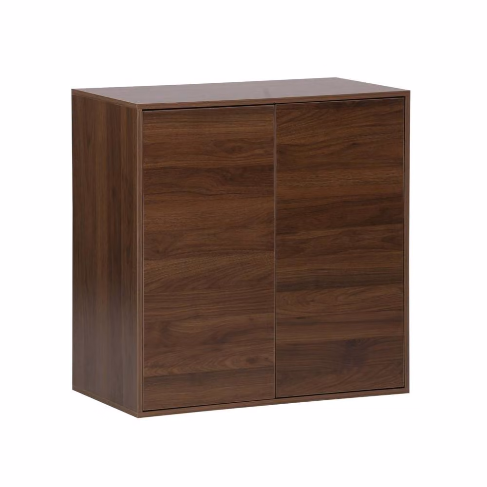 sweeek Modern Wood Effect 2-Door Storage Unit in Dark Brown – 2