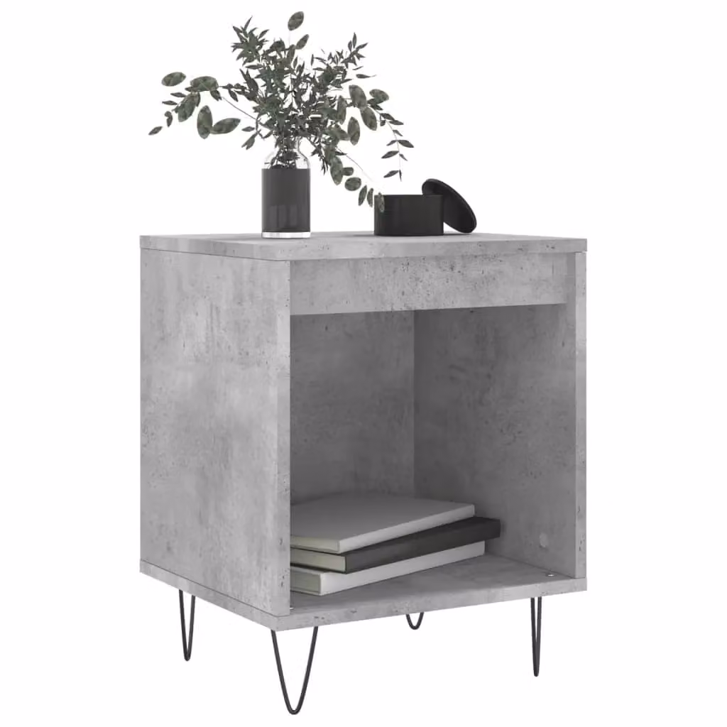Berkfield Home Bedside Cabinet in Concrete Grey, W: 40 cm, D: 35 cm, H: 50 cm – 3