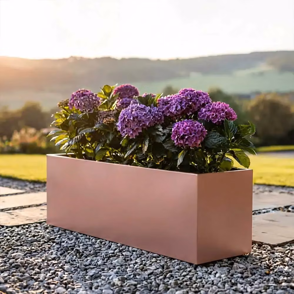 Access Garden Products Gold Galvanised Steel Trough Planter, W/D/H: 75 x 32 x 32 cm – 3