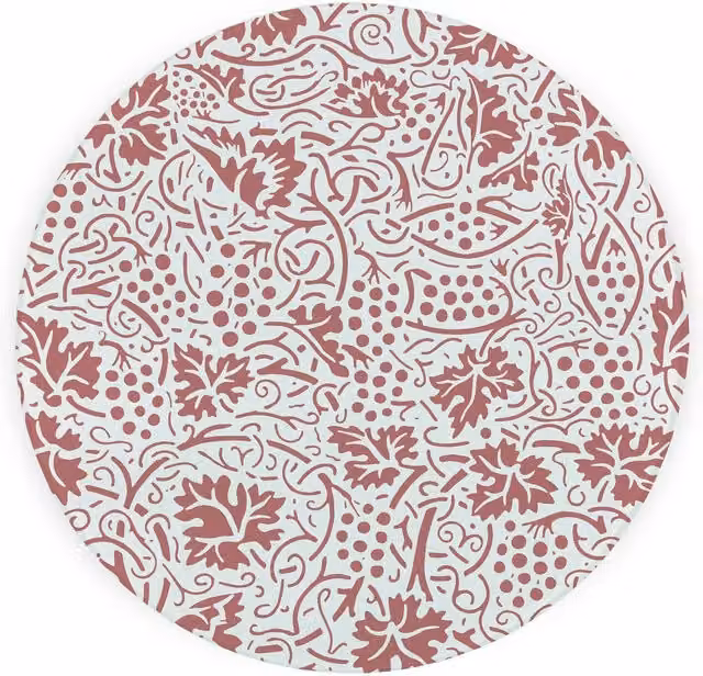 Purely Home Red Oak Leaves and Berries Round Textured Glass Worktop Protector and Chopping Board in Red