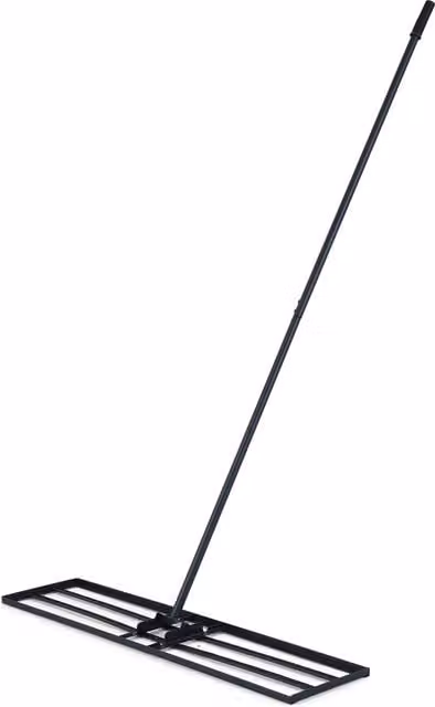 COSTWAY Metal Garden Lawn Leveling Rake in Black