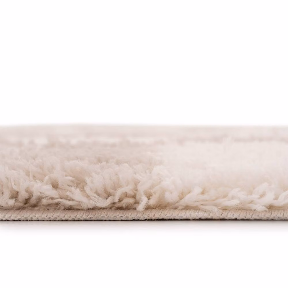 Kukoon Beige Checkerboard Shaggy Living Room Area Rug W: 200 cm, D: 290 cm – 5
