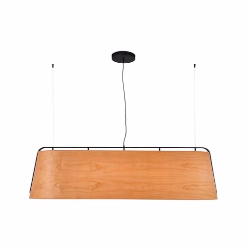 Netlighting Stood 5 Light Bar Pendant Ceiling Light in Black and Brown Wood with E27 Sockets – 1