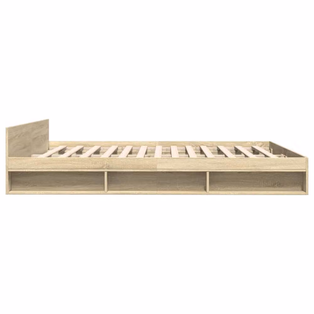 Berkfield Home Modern Bed Frame with Drawers in Light Oak, W/D/H: 200 x 200 cm – 3