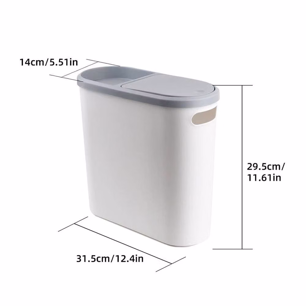 NESTLUNE 2-Piece Slim Narrow 10L Touch Trash Can Set in White – 2