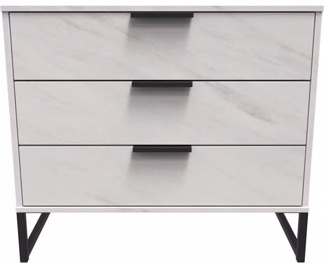 Ready Assembled 2 U Fuji 3 Drawer Chest in Off-White – 1