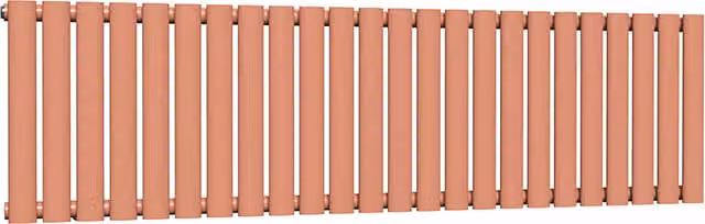 Lux Heat Oval Horizontal Single Radiator, Orange, W: 144 cm, H: 40 cm