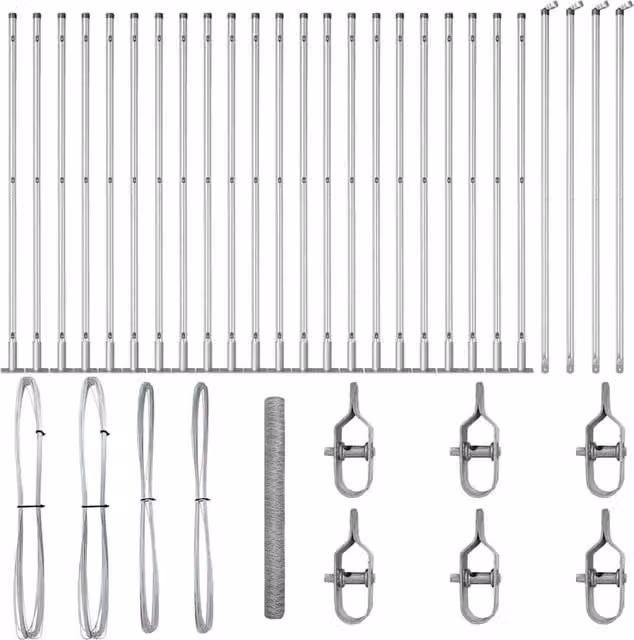 Berkfield Home Silver Galvanised Steel Hexagon Fence, H: 140 cm, L: 50 m