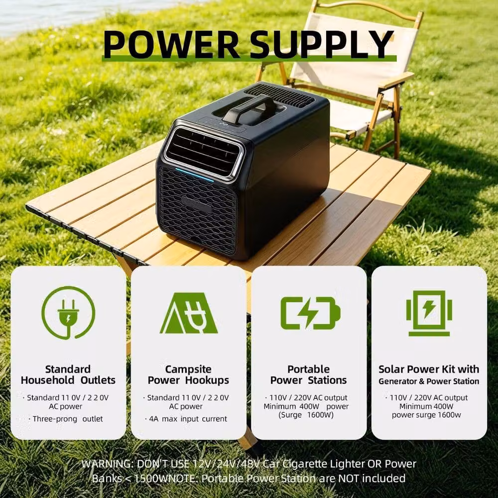 Rolipo Portable Outdoor Monobloc Air Conditioner with Remote Control, Black – 6