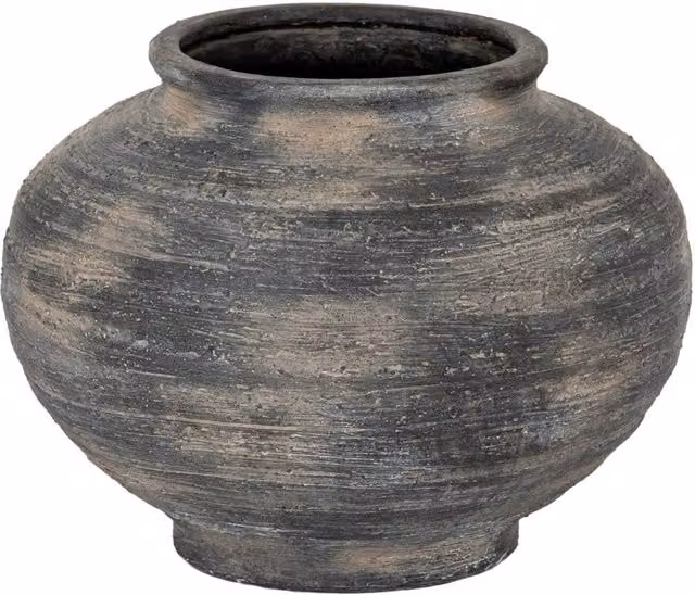 KDMD Marra Squat Ceramic Vase in Grey