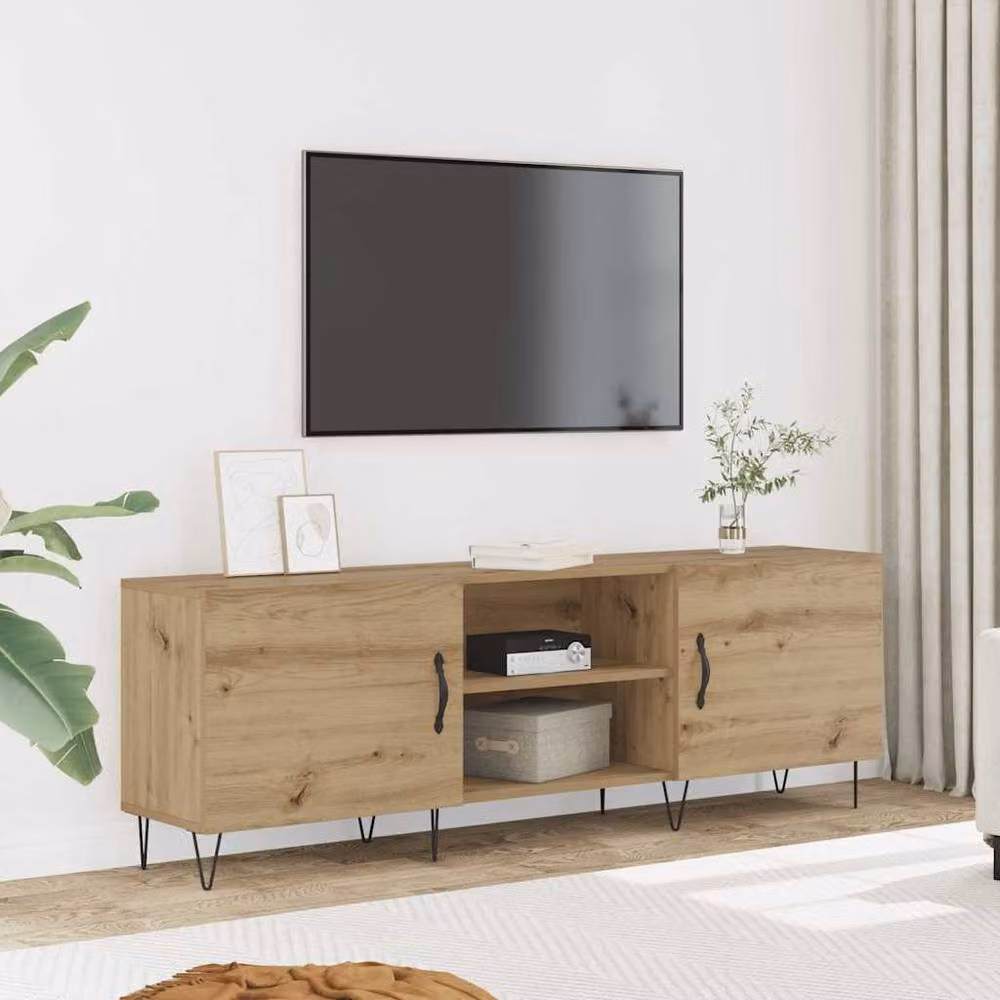 Berkfield Home Artisan Oak TV Cabinet in Brown, W/D/H: 150 x 30 x 50 cm – 2
