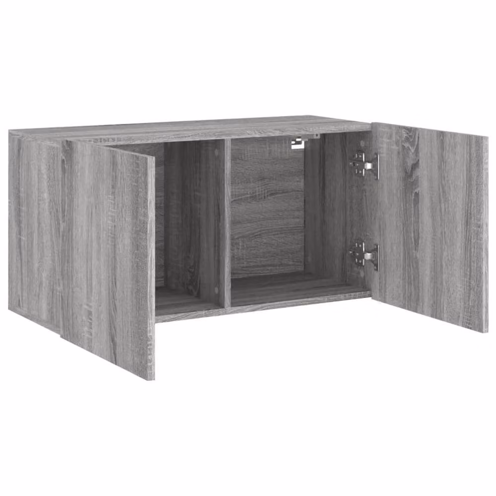 Berkfield Home Wall-mounted TV Cabinet in Grey Sonoma, W: 80 cm, D: 30 cm, H: 41 cm – 4