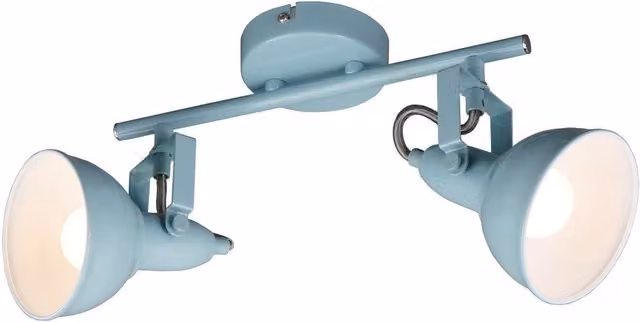 Briloner Vintage Metal Ceiling Light in Mint and White with 2 Adjustable Spots, E14, W/D/H: 30.4 x 10 x 18.1 cm – 1