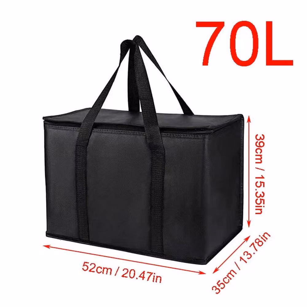 FLAVORA Insulated Pizza Takeaway Food Delivery Bag, Black, 70 Litres, W: 100 cm, H: 15 cm, D: 15 cm – 2