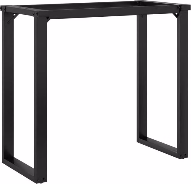 Berkfield Home O-Frame Dining Table Legs in Matt Black Steel, W/D/H: 80 x 40 x 73 cm