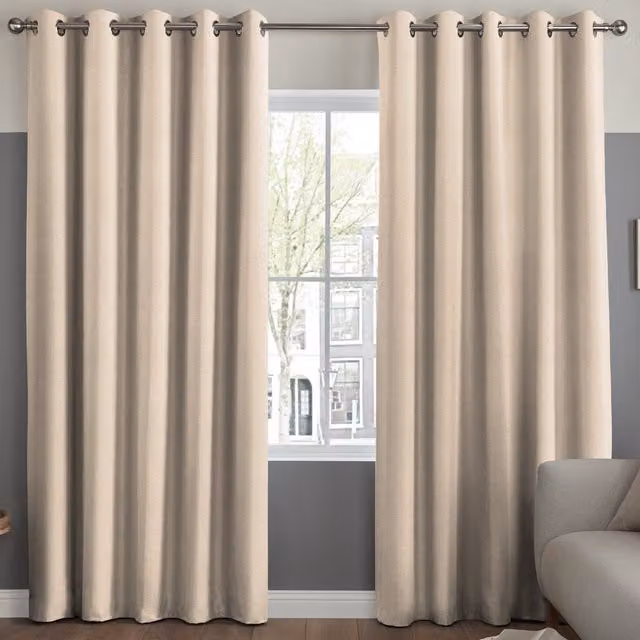 Simply Collection Mika Made to Measure Blackout Eyelet Curtain Panel in Beige