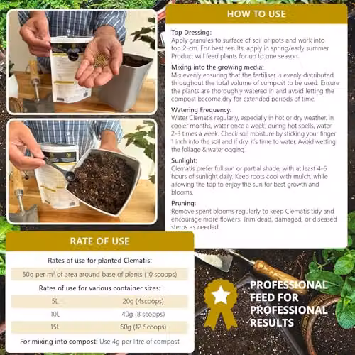 Bronte Heritage Clematis Feed Controlled-Release Granules for Climbers, 120g – 4
