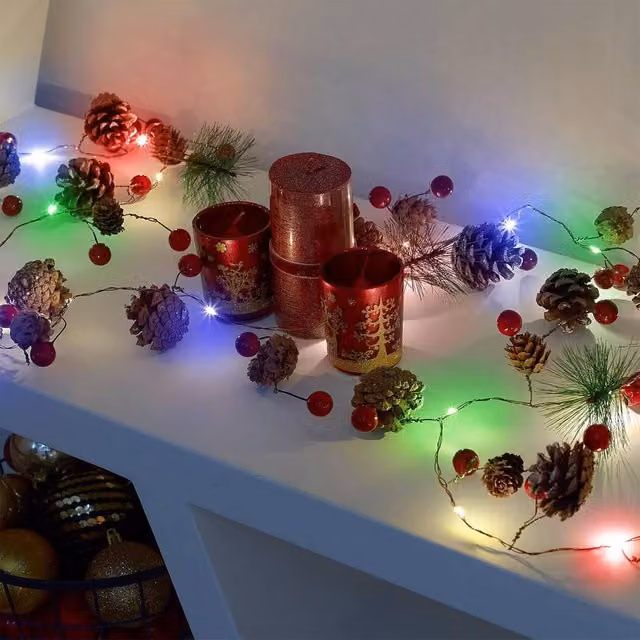 Globrite Multi-Coloured LED Christmas Garland with 20 Lights