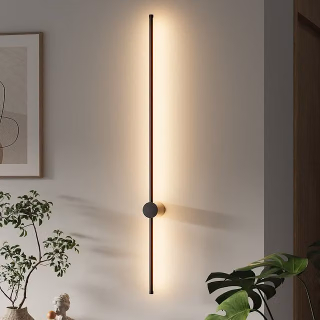 Lifeideas Rotatable LED Straight Wall Light in Black and White, 100 cm, Cool White Light