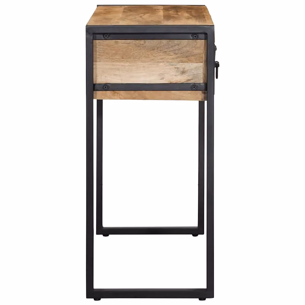 Berkfield Home Rustic Mango Wood Console Table, Brown, W/D/H: 100 x 35 x 75 cm – 3