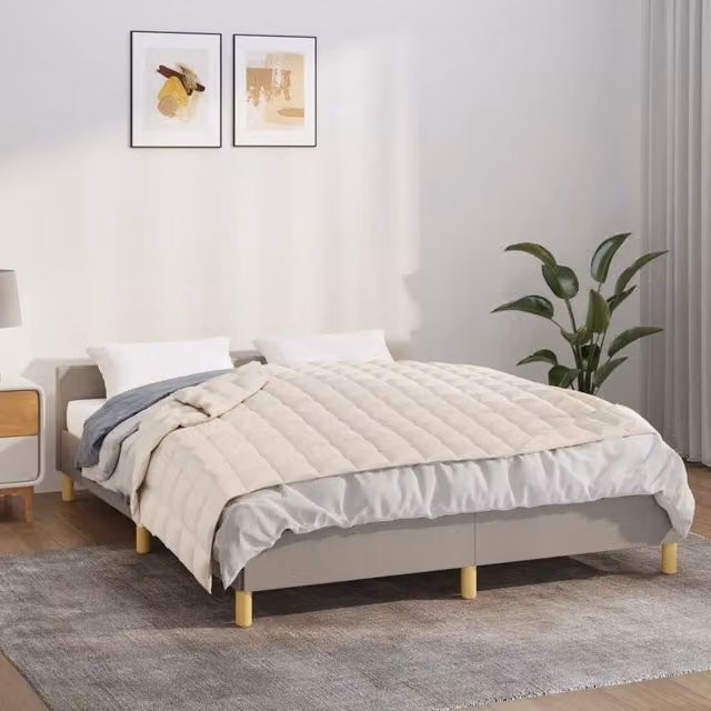 Berkfield Home Weighted Blanket, Beige, W: 138 cm, L: 200 cm, 6 kg – 1