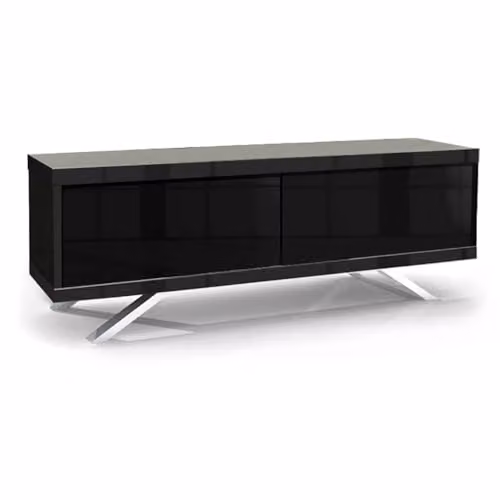 MDA Designs Tucana 1200 Hybrid Black TV Cabinet Stand with Glass Doors, W/D/H: 120 x 40 x 42 cm – 2