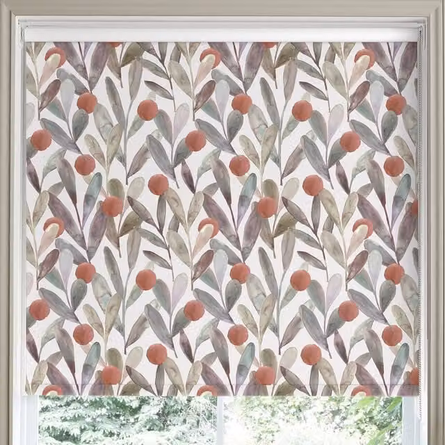 Voyage Maison Enso Made to Measure Blackout Roller Blind in Mulberry Multicolour Floral Design