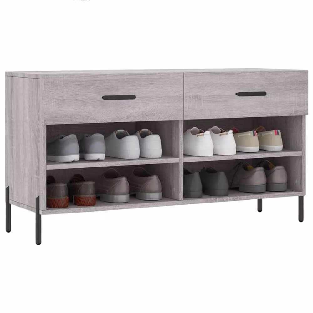 Berkfield Home Grey Sonoma Shoe Bench W/D/H: 102 x 35 x 55 cm – 3