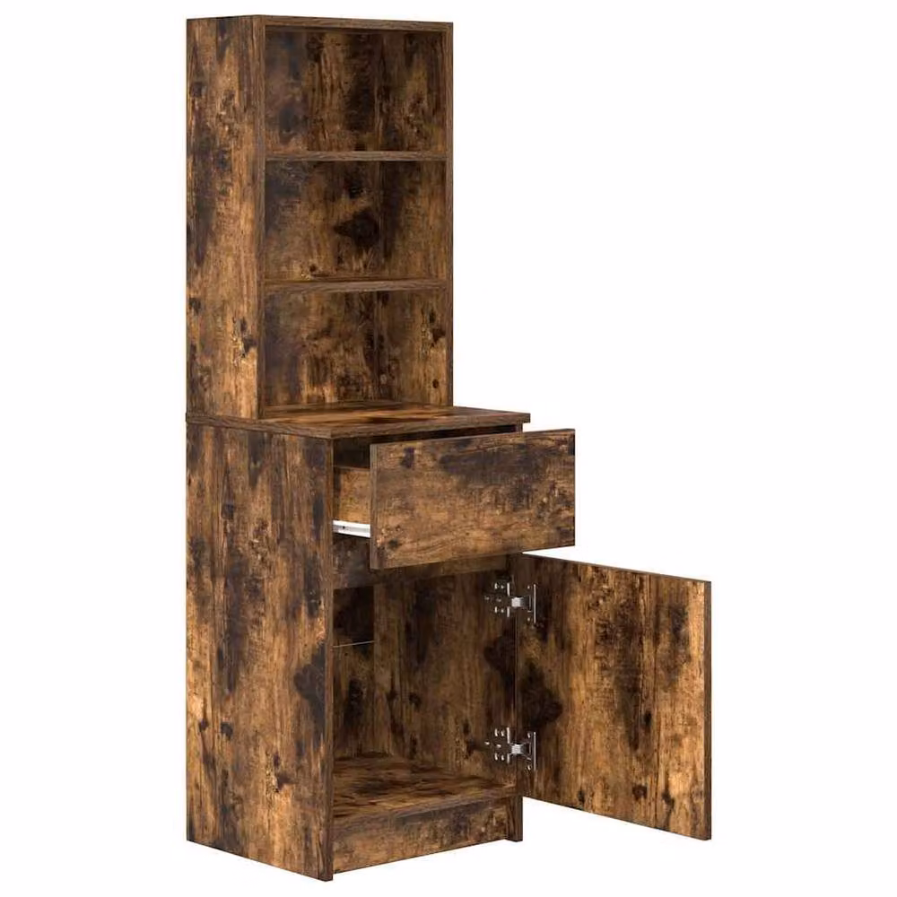Berkfield Home Smoked Oak Bedside Cabinet, W/D/H: 39 x 35 x 125 cm – 3