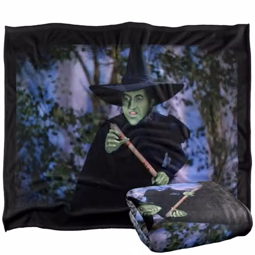 LOGOVISION The Wizard Of Oz The Wicked Witch Plotting Super Soft Silky Touch Fleece Throw Blanket, Multicolour, W: 152 cm, D: 127 cm – 1