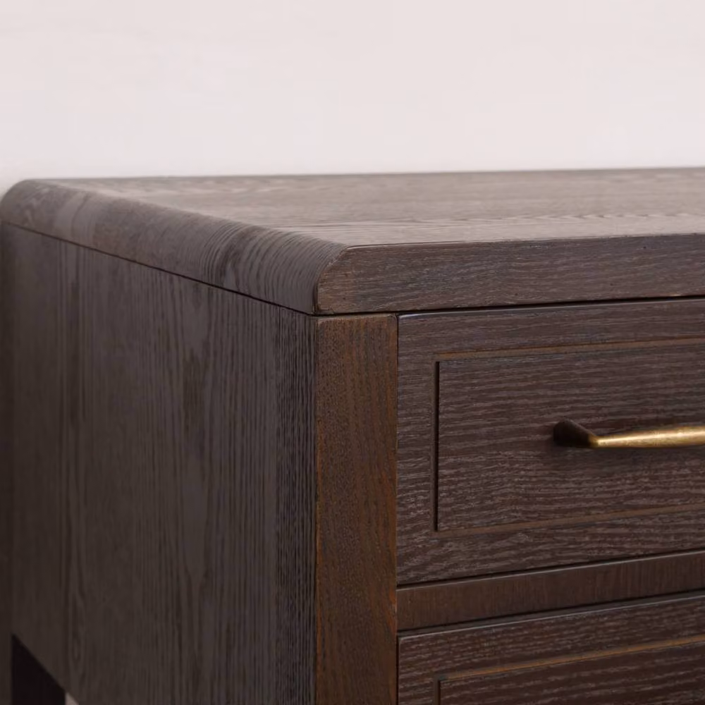 Melody Maison Kingsley Range 4 Drawer Dressing Table in Brown Oak Wood – 2