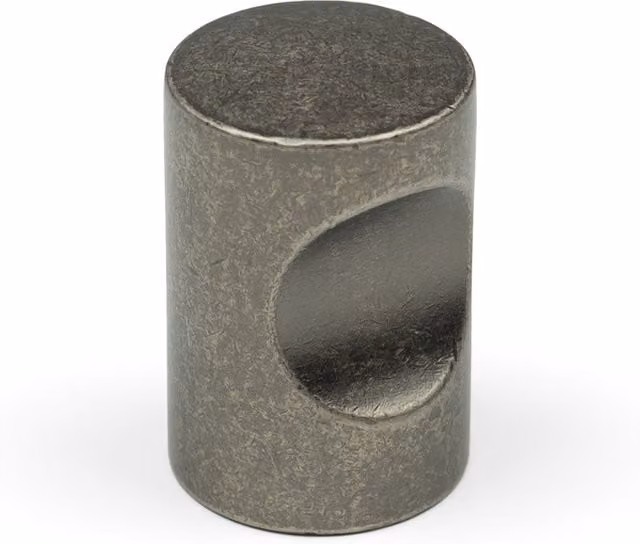 Handle & Home Matt Silver Grey Zinc Cylinder Cabinet Knob