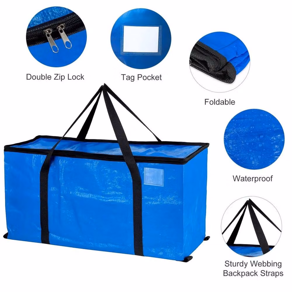 SPETLEK 90L Moving Bags with Handles, 8 Pack, Blue – 2