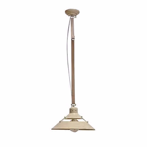 Netlighting Mantra M5431 Industrial Dome Ceiling Pendant, Sand Metal and Beige