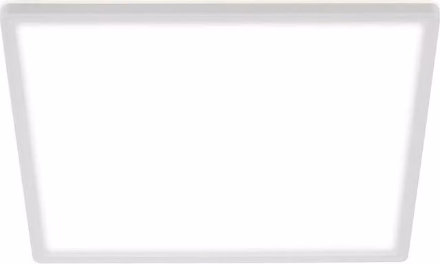 Briloner Leuchten Square LED Ceiling Light with Backlighting Effect, White, W/D/H: 42 x 42 x 2.9 cm