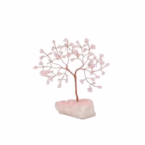 Widdop and Co Serenity Sophia Gemstone Tree Ornament in Pink, White and Multicolour, Height: 13 cm