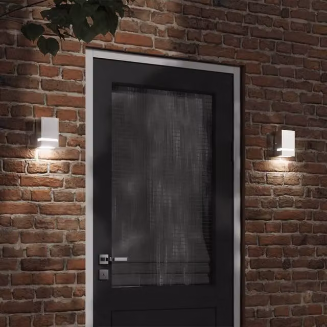 Berkfield Home Modern Rectangular Outdoor Wall Light in Silver Stainless Steel – 1