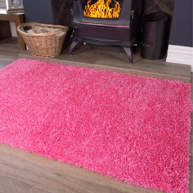 The Rug House Soft Value Shaggy Area Rug in Pink, W: 220 cm, D: 160 cm