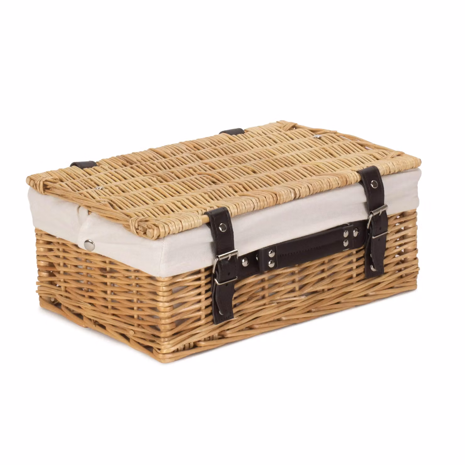 Red Wicker Picnic Hamper with White Cotton Lining, 36 cm – 2