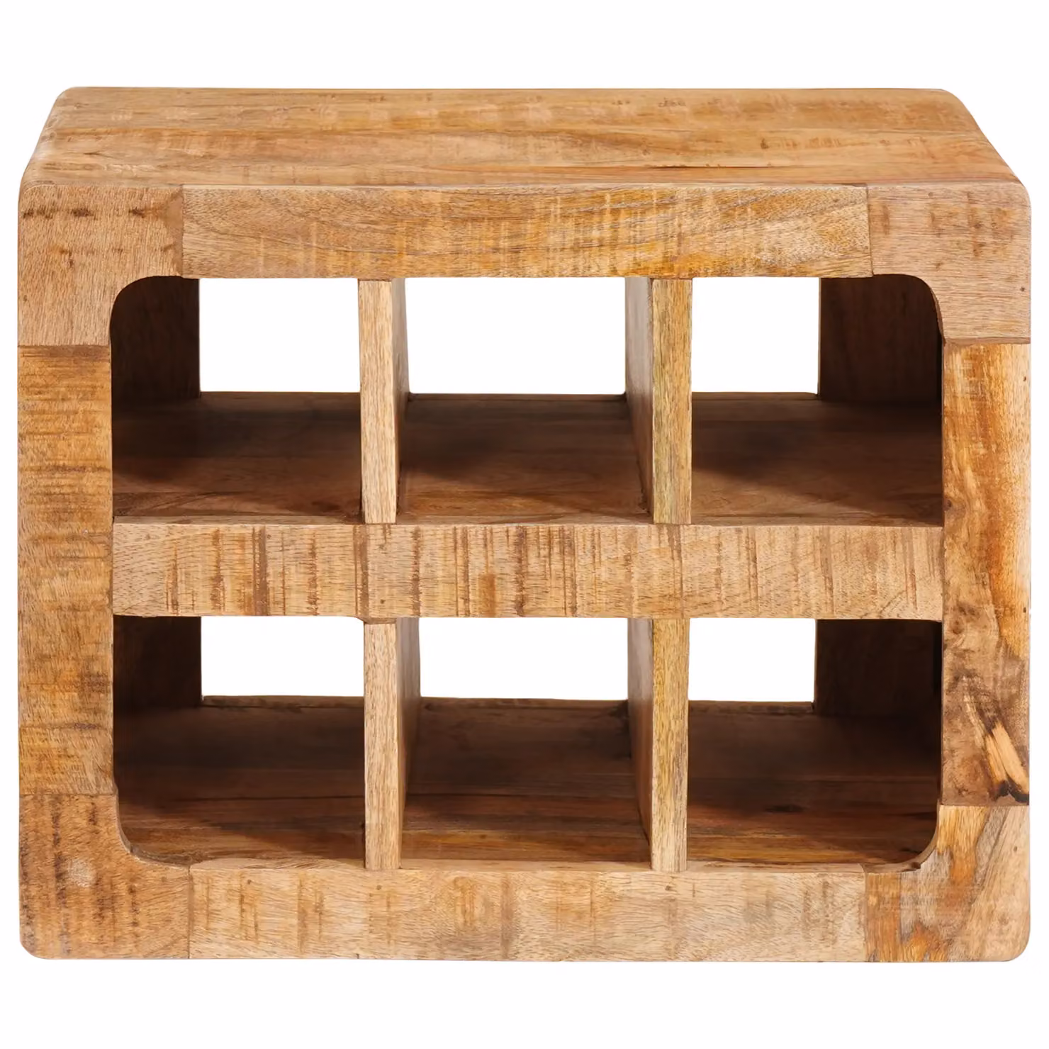 Berkfield Home Wall-mounted Rustic Mango Wood Wine Rack with Storage, Brown – 2